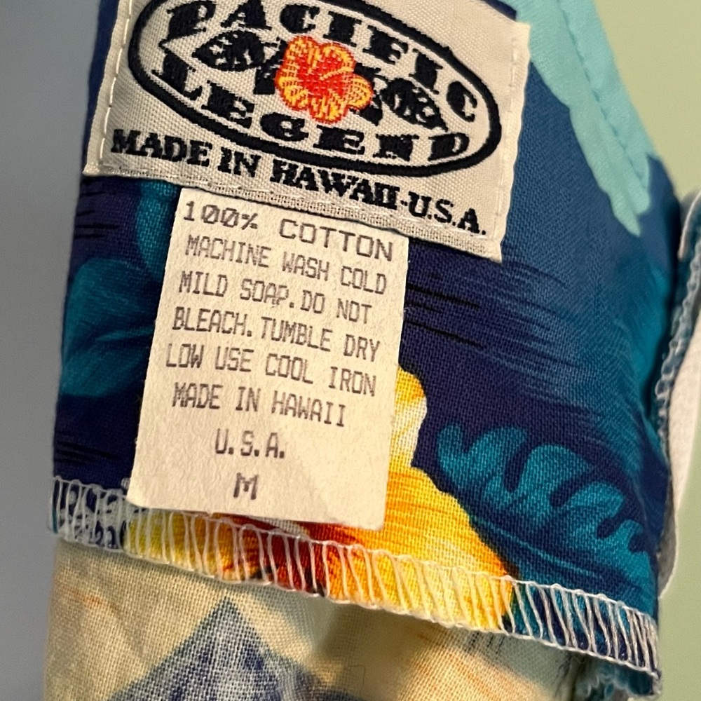 Pacific Legend Hawaii Dress Tropical Palm Print Cotton Sleeveless Size M - Picture 5 of 9